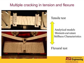 Multiple cracking in tension and flexure
Tensile test
Flexural test
Analytical models
Moment-curvature
Stiffness Characteristics
 
