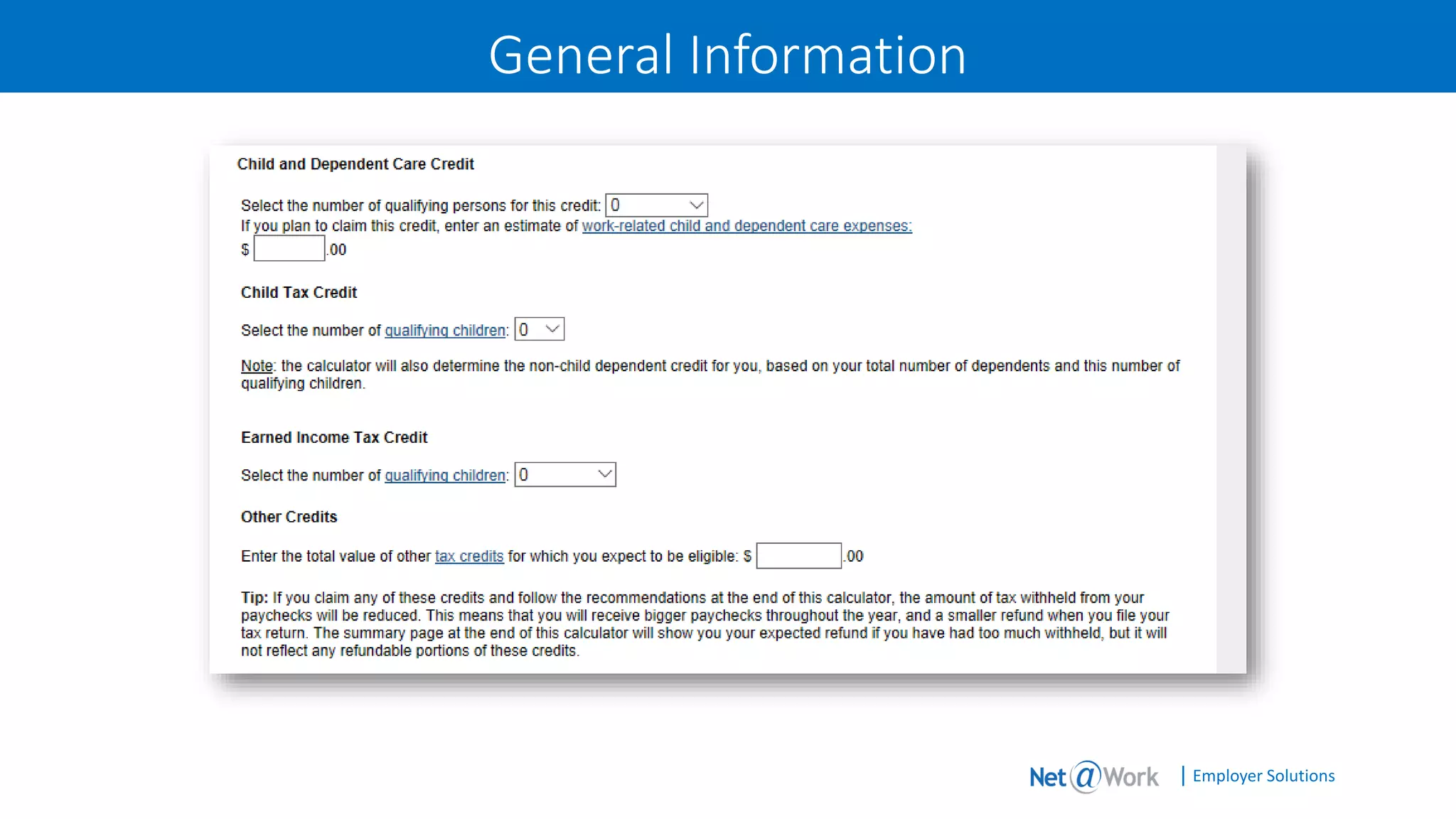 | Employer Solutions
General Information
 