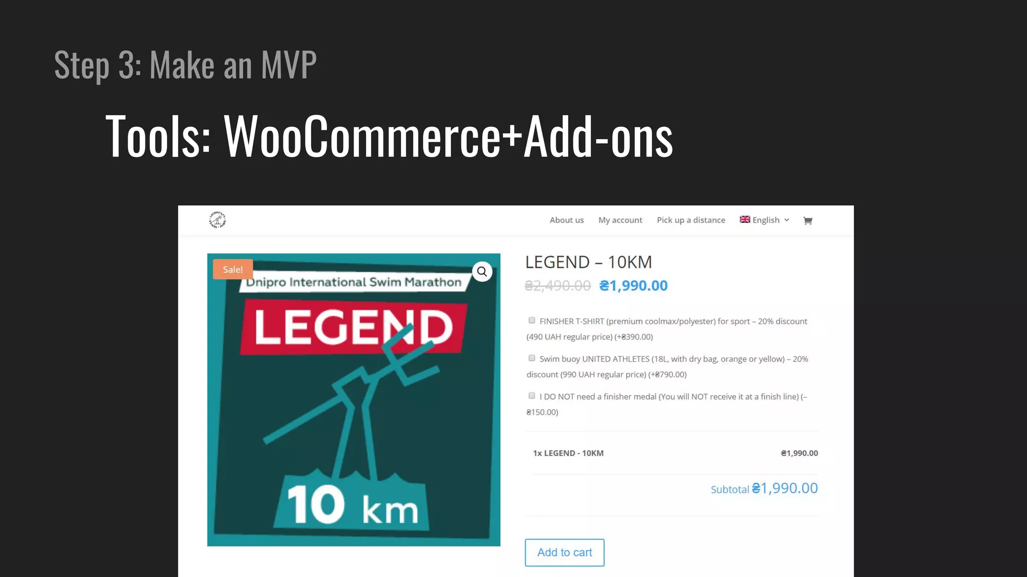Step 3: Make an MVP
Tools: WooCommerce+Add-ons
 