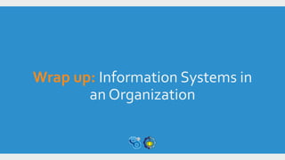 Wrap up: Information Systems in
an Organization
 