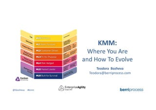@tbozheva #kmm
KMM:
Where You Are
and How To Evolve
Teodora Bozheva
Teodora@berriprocess.com
 