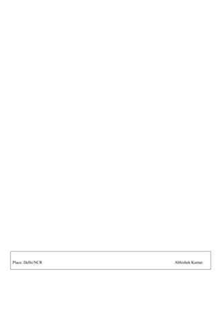 Place: Delhi/NCR Abhishek Kumar
 