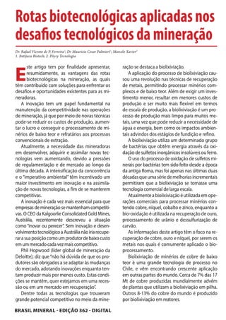 Artigo da Itatijuca na Revista Brasil Mineral - Julho 2016