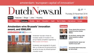 amsterdam: ‘european capital of innovation’
 