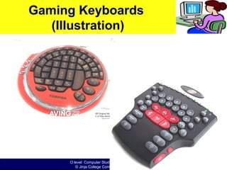 O level Computer Studies Topic Two: Computer Hardware
© Jinja College Computer Studies Department, 2011
Gaming Keyboards
(Illustration)
 