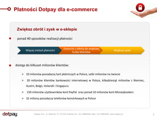 Płatności Dotpay dla e-commerce<br />          Zwiększ obrót i zysk w e-sklepie<br />              ponad 40 sposobów reali...