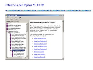 Referencia de Objetos MFCOM
 