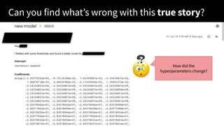 Can you find what’s wrong with this true story?
How did the
hyperparameters change?
 