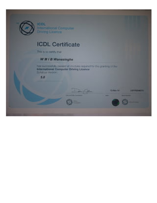 ICDL Version 5.0 Certificate