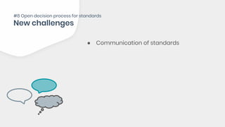 ● Communication of standards
#8 Open decision process for standards
 