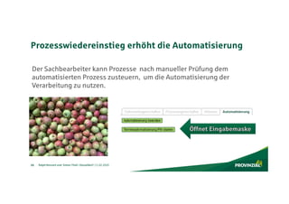 Ralph Rennert und Simon Thiel | Düsseldorf | 11.02.2020
Prozesswiedereinstieg erhöht die Automatisierung
16
Der Sachbearbe...