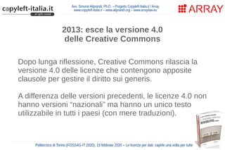 Le licenze per dati: capirle una volta per tutte (FOSS4G-IT 2020, Torino)