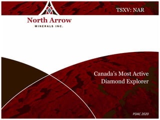 TSXV:NARTSXV: NAR
Canada’s Most Active
Diamond Explorer
PDAC 2020
 