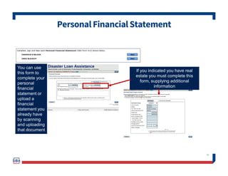 PersonalAssets/ Debits
31
The
applicant
and any
partner
would
need to
provide
informatio
n on
assets
and
debits
 
