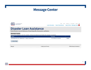 Home Page
60
After competing
application you
automatically return to
the home page.
From here you can check
the status of ...