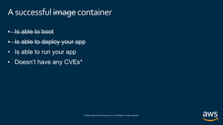 © 2020, Amazon Web Services, Inc. or its affiliates. All rights reserved.
A successfulimage container
 
