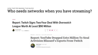 HOW THEY’RE MAKING THE BUCKS
Who needs networks when you have streaming?
 