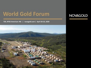 World Gold Forum
TSX, NYSE American: NG | novagold.com | April 20-23, 2020
 