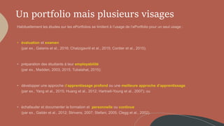 Un portfolio mais plusieurs visages
 