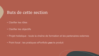 Buts de cette section
 