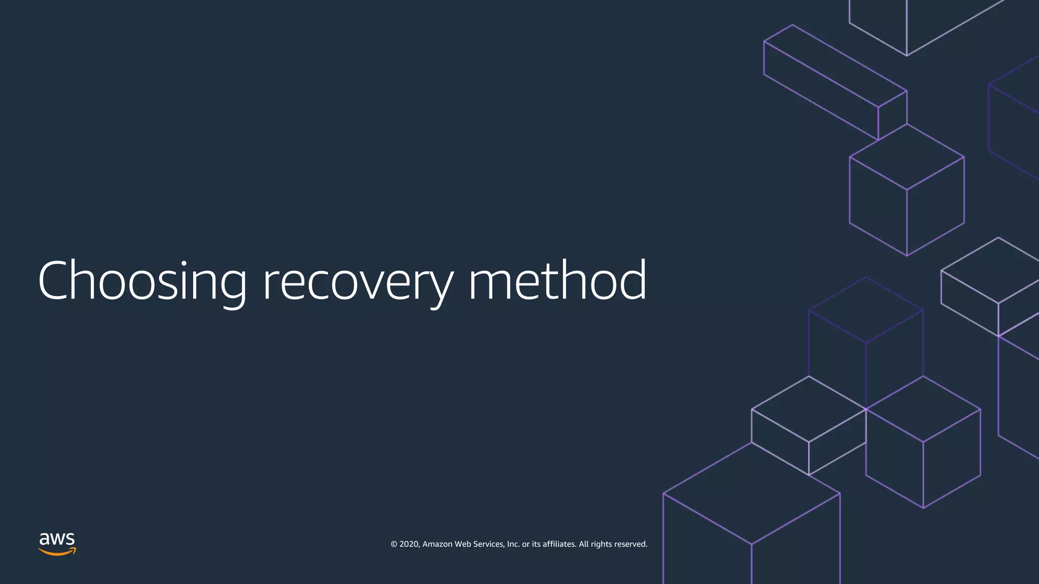 © 2020, Amazon Web Services, Inc. or its affiliates. All rights reserved.
 