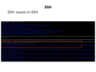SSH
SSH: based on SSH
 