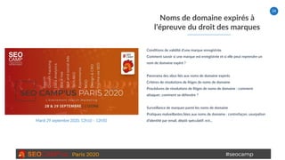 SEO Camp'us Paris 2020 - Noms Domaine Expirés et Droit des Marques