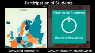 www.next-normal.eu www.studium-im-shutdown.de
Participation of Students
 