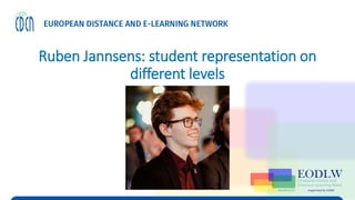 Ruben Jannsens: student representation on
different levels
 