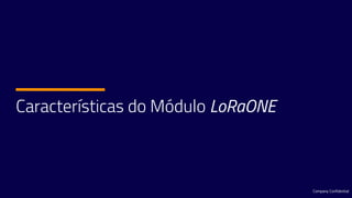 Características do Módulo LoRaONE
Company Confidential
 