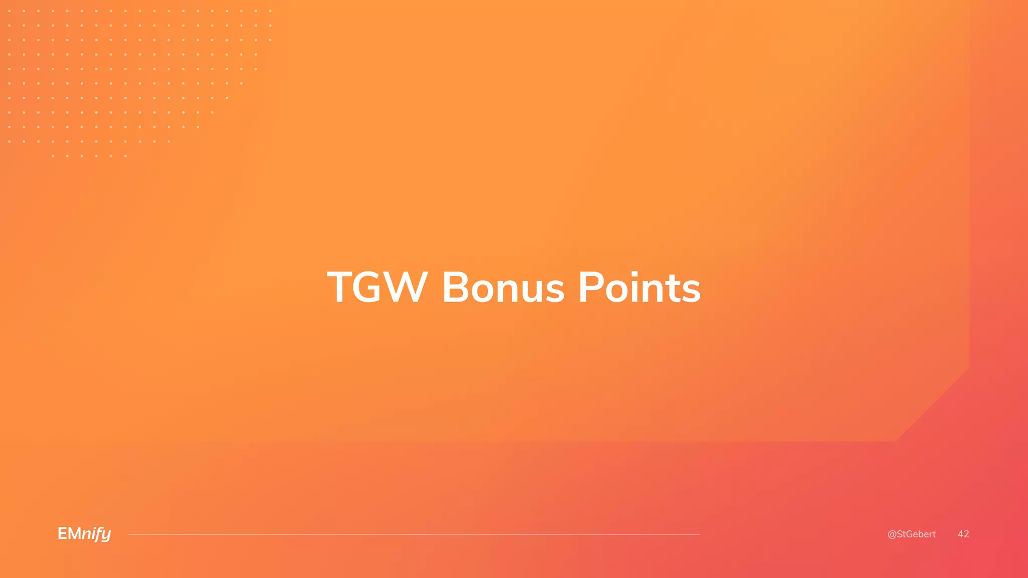 TGW Bonus Points
 