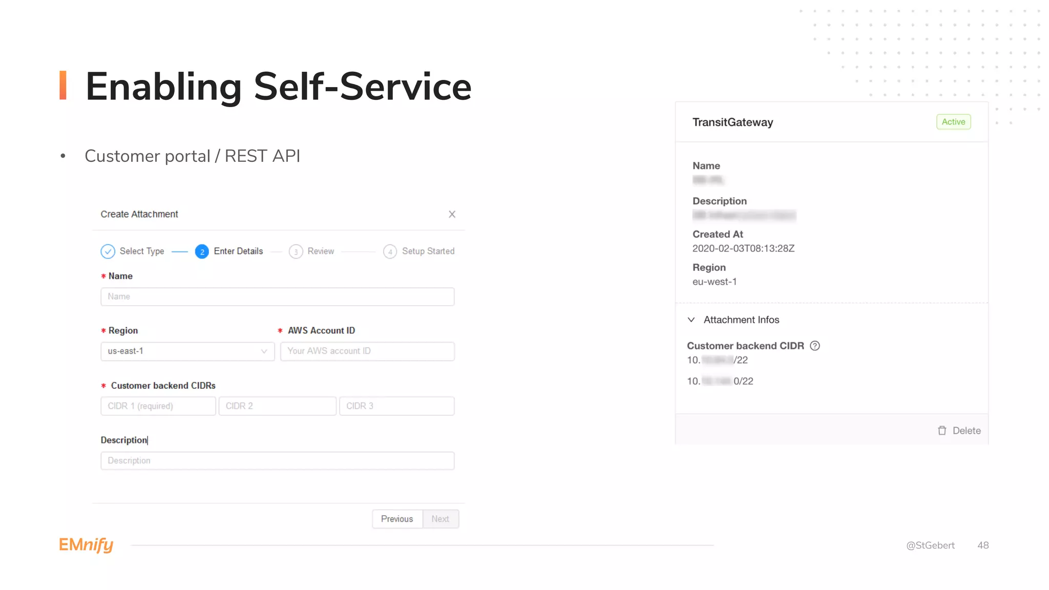 • Customer portal / REST API
48
Enabling Self-Service
@StGebert
 