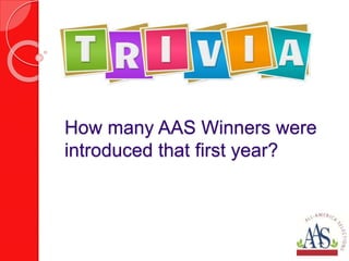 How many AAS Winners were
introduced that first year?
 