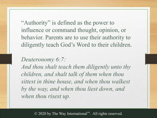 Parents Commanding A Parent’s Authority in Child Raising | PPTX