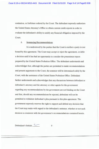 Case 8:19-cr-00154-MSS-AAS Document 68 Filed 01/31/20 Page 9 of 14 PageID 838
 