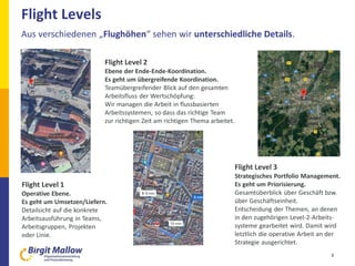 Flight Levels
Aus verschiedenen „Flughöhen“ sehen wir unterschiedliche Details.
8
Flight Level 1
Operative Ebene.
Es geht ...