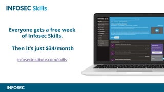 Everyone gets a free week
of Infosec Skills.
Then it’s just $34/month
infosecinstitute.com/skills
 