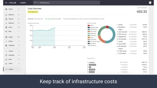 Keep track of infrastructure costs
 