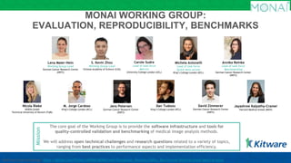 MONAI WORKING GROUP:
EVALUATION, REPRODUCIBILITY, BENCHMARKS
You have further feedback or questions? Use the slack channel...