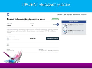 ПРОЄКТ «Бюджет участі»
 