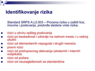 Vrste Rizika Upravljanje rizikom | PPT