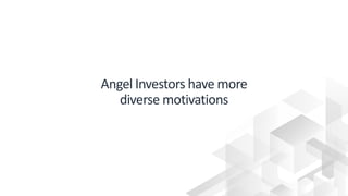 © 2019, Amazon Web Services, Inc. or its affiliates. All rights reserved.
Angel Investors have more
diverse motivations
 