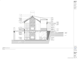 1
BUILDING SECTION
MAIN HOUSE - GREAT ROOM/ ENTRY SECTION
1/2" = 1'-0"
SECTION NOTES
CONC. WALK PER STRUCT o/
4" CRUSHED GRAVEL o/
UNDISTURBED SOIL
REIN. CONC. PORCH STEM
WALL PER STRUCT.
REIN. CONC. FTG PER
STRUCT.
REIN. CONC. PORCH SLAB
PER STRUCT SUPPORTED
BY BLOCKING o/ FILL
REIN. CONC. FTG. PER STRUCT.
PERIM DRAIN TILE IN FABRIC FILTER,
DRAIN TO DAYLIGHT AT REAR OF LOT
EARTHEN BACKFILL
GRAVEL BACKFILL
REIN. CONC. FNDN. WALL PER PLAN
1
2" PAINTED GWB o/ 2x INSULATED
FRAMING SET 1" FROM CONC. FNDN.
WALL w/ FOAM SILL SEALER BELOW
P.T. SOLE PLATE
PVC MEMBRANE o/ 7
16" OSB SHEATHING
o/ 2x FLOOR FRAMING w/ 2x6 P.T.
MUDSILL & FOAM SILL GASKET; APPLY
SEALANT BETWEEN MUDSILL/ GASKET
AND GASKET/ CONCRETE FOR AIR
INFILTRATION
8x8 POST w/ 1x6 BASE TRIM
& 1x1 HEAD TRIM
FINISH FLOORING PER OWNER o/ 1-1/8"
HUBER WOOD PRODUCTS
'ADVANTECH' SUBFLOOR (GLUED AND
SCREWED) o/ 16" ENG. WD. TRUSSES
o/ 1
2" PAINTED GWB
ENTRY DOOR UNIT PER PLAN
WOOD TRIM WRAPPED
DROPPED BEAM; REFER TO
SHEET A5 FOR BEAM
DETAILS
T&G WOOD CEILING
1x3 o/ 1x8 FASCIA TRIM o/ 2x
SUB-FASCIA o/ 2x FRAMING
STANDING SEAM METAL
ROOF o/ ICE AND WATER
SHIELD o/ 3
4" ROOF
SHEATHING o/ 2x FRAMING
WINDOW UNIT PER PLAN
THIN BRICK VENEER o/ BORAL
'DRAIN-N-DRY' SYNTHETIC LATH o/
DRAINABLE WRB o/ 7
16" OSB SHEATHING
o/ INSULATED 2x FRAMING o/ 1
2"
PAINTED GWB
CEMENTITIOUS STUCCO FINISH o/
BORAL 'DRAIN-N-DRY' SYNTHETIC
LATH o/ DRAINABLE WRB o/ 7
16" OSB
SHEATHING o/ INSULATED 2x FRAMING
o/ 1
2" PAINTED GWB
SLOPED WOOD SILL w/
KERFED DRIP EDGE
RIPPED 5
4 ENG. WD. TRIM
1x3 o/ 1x6 ENG. WD. FASCIA
o/ RIPPED 5
4 ENG. WD. TRIM
o/ 7
16" OSB SHEATHING o/
INSULATED FRAMING o/ 1
2"
PAINTED GWB
STANDING SEAM METAL
ROOF o/ ICE AND WATER
SHIELD o/ 3
4" ROOF
SHEATHING o/ 2x FRAMING
REIN. CONC. BURIED FNDN. WALL PER
STRUCT
REIN. CONC. FTG. PER STRUCT
REIN. CONC. PATIO SLAB PER
STRUCT. o/ 4" CRUSHED ROCK o/
UNDISTURBED SOIL
REIN. CONC. BASEMENT SLAB PER
STRUCT. o/ 2" RIGID FOAM
INSULATION o/ 4" CRUSHED ROCK o/
UNDISTURBED SOIL
SLIDING PATIO DOOR UNIT PER PLAN
CEMENTITIOUS STUCCO FINISH o/
BORAL 'DRAIN-N-DRY' SYNTHETIC
LATH o/ DRAINABLE WRB o/ 7
16" OSB
SHEATHING o/ INSULATED 2x
FRAMING o/ 1
2" PAINTED GWB
CEMENTITIOUS STUCCO FINISH o/
BORAL 'DRAIN-N-DRY' SYNTHETIC
LATH o/ DRAINABLE WRB o/ 7
16" OSB
SHEATHING o/ INSULATED 2x
FRAMING o/ 1
2" PAINTED GWB
3-1/2" LIGHTWEIGHT CONCRETE
TOPPING SLAB o/ DRAINAGE MAT o/
WP MEMBRANE (WRAPPED UP WALL
8" MINIMUM) o/ 3
4" P.T. WD. DECKING o/
SLOPED SLEEPERS o/ FLR JSTS
SLOPED WOOD SILL w/ KERFED DRIP
EDGE
WINDOW UNIT PER PLAN
1x3 o/ 1x8 ENG. WD. FASCIA TRIM o/ 2x
SUB-FASCIA o/ 2x FRAMING
VENTED SOFFIT BOARD
1x4 o/ 1x10 ENG. WD. FRIEZE TRIM o/
5X4 BLOCKING
WOOD FAUX BEAM o/ (2) 2x NAILER
CLEAT FASTENED TO ROOF FRAMING
2" CLEAR AIR SPACE ROOF
VENTILATION BAFFLE
ASPHALT COMP. SHINGLE ROOFING
o/ UNDERLAYMENT o/ 3
4" ROOF
SHEATHING o/ 2x FRAMING
2x SLIDERS ATTACHED TO RAFTERS
PER STRUCT TO ACHIEVE
INSULATION REQUIREMENTS
RIDGE BEAM PER STRUCT., RE:
SHEET A5
VENTED RIDGE
THIN BRICK VENEER CHIMNEY,
BEYOND
CONSTRUCTION SET
Adam Anthony
Pfeifer, NCARB
apd_studios+
design | fabrication
12214 w 79th terrace
lenexa, kansas 66215
p. 785.650.3563
e. adam@apdstudios.com
Troy & Eden Kearns
owner
804 W 33rd St
Kansas City, MO 64111
p. 702.556.4081
a. Troy Kearns
e. troyjkearns@gmail.com
Apex Engineering
structural engineer
1625 Locust St
Kansas City, MO 64108
p. 816.421.3222
a. Jason Gibson
e. jason@
apex-engineers.com
Kearns Custom
Residence
6545 Standardbred Drive
Kansas City, MO 64164
drawing title
project no. sheet no.
2020.26
drawn by
aap
date
11.09.2020
project title
release
seal
01.15.2021 _ Permit Set
10.06.2021 _ Fndn. Revs.
11.08.2021 _ Lighting Plan
11.11.2021 _ Lighting Revs.
11.13.2021 _ Const. Revisions
sections
A11
 