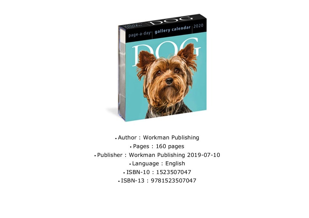 2020 Dog Page-A-Day Gallery Calendar TOP RATED#1