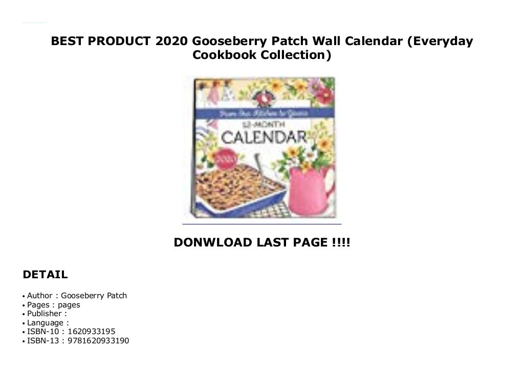 BEST PRODUCT 2020 Gooseberry Patch Wall Calendar (Everyday Cookbook C…