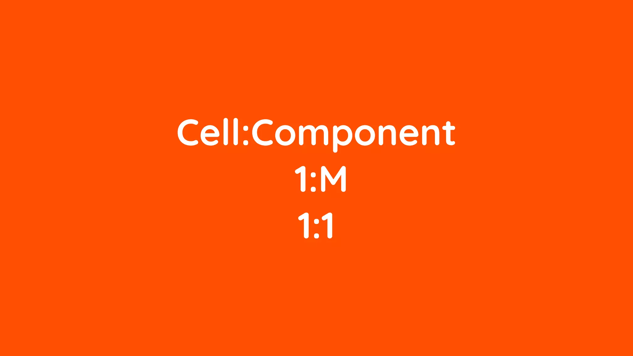 Cell:Component
1:M
1:1
 