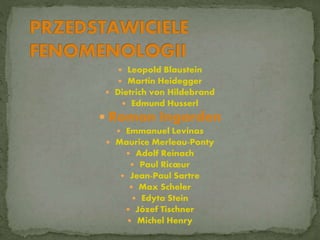 Roman Ingarden i fenomenologia - Patron Roku 2020 | PPSX