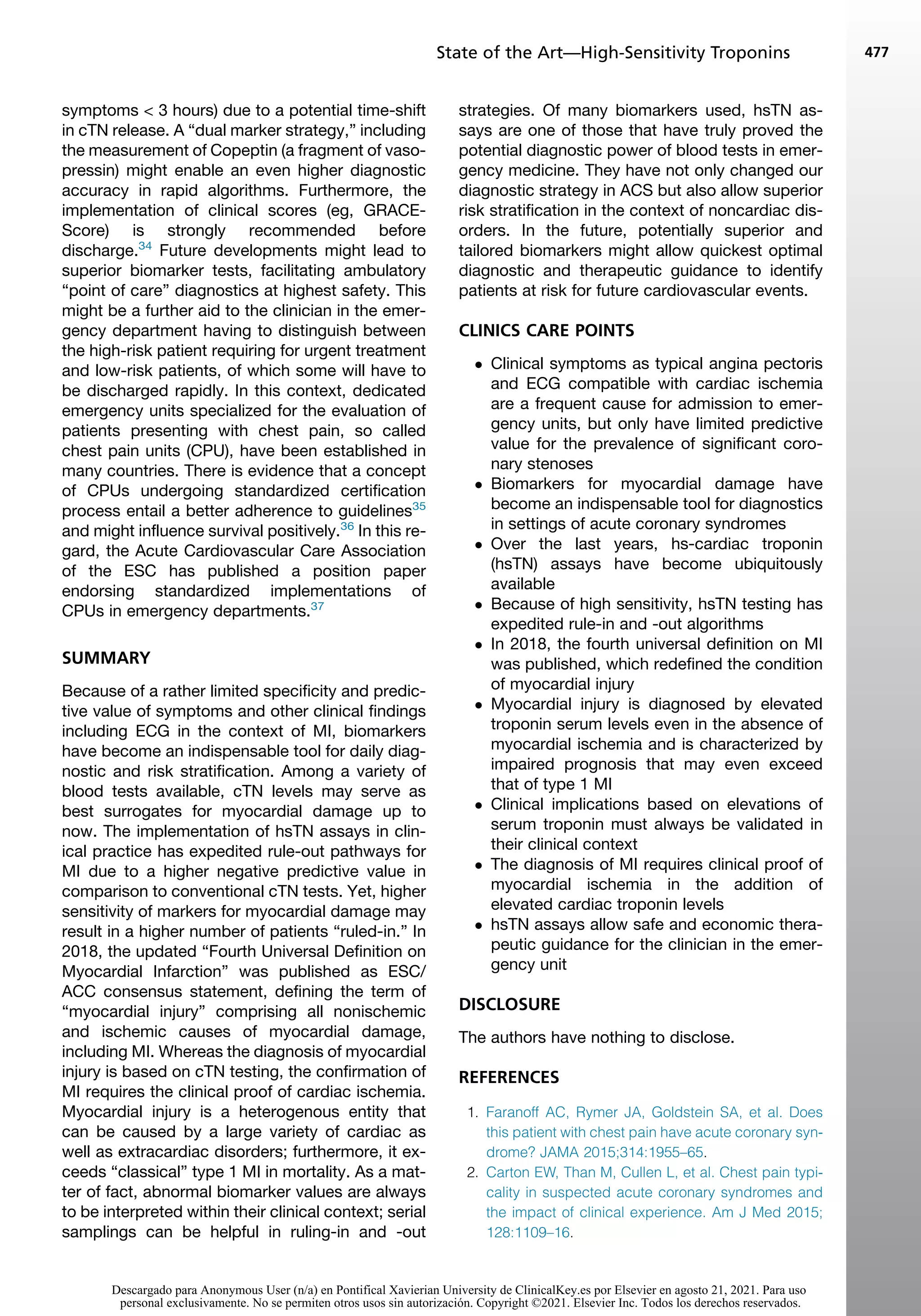 2020 state of the art—high-sensitivity troponins in acute coronary ...