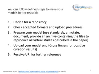 Model repositories and standard formats for model reusability | PPT