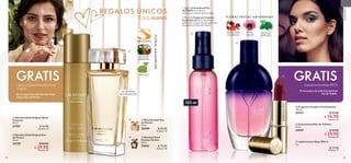 42 43
FRAGANCIAS
EUROPEAS
REGALOS ÚNICOS
Para mamá
1 Spray Corporal Giordani Gold
Original
Por la compra de cada Giordani Gold
Original Eau de Parfum.
GRATIS 1 Labial Icónico Mate FPS 12
Por la compra de cada Scentsational
Eau de Toilette.
GRATIS
  Fragancia Corporal Scentsational
100 ml
35757 $ 22.00
 $ 16.90
Puntos: 12
  Scentsational Eau de Toilette
50 ml
34519 $ 55.00
 $ 39.90
Puntos: 29
  Labial Icónico Mate FPS 12
4 g
  $ 23.00
Puntos: 17
  Giordani Gold Original Eau
de Parfum
50 ml
32150 $ 60.00
 $ 39.90
Puntos: 29
  Giordani Gold
Essenza Parfum
50 ml
31816 $ 75.00
Puntos: 55
  Giordani Gold Original Spray
Corporal
75 ml
31707 $ 16.00
Puntos: 12
  Miss Giordani Eau
de Parfum
50 ml
30399 $ 60.00
Puntos: 44
FLORALAMADERADA
MANDARINA
FLOR DE
NARANJA
PACHULÍ
Eau de Parfum
MAYORFIJACIÓN
100 ml
F LO R A L F R U TA L A M A D E R A DA
SEMILLAS DE
GUARANÁ
ROSA
SOLAR
PACHULÍ
INTENSO
32324DuskyRose
1. Aplica Scentsational Eau
de Toilette en muñecas,
clavículas y detrás de las orejas.
2. Rocía la Fragancia Corporal
Scentsational sobre las mismas
partes del cuerpo donde aplicaste
Scentsational Eau de Toilette.







 